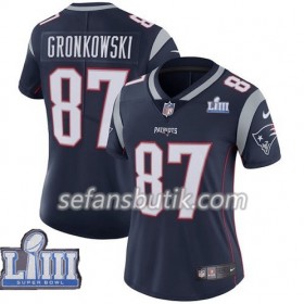 New England Patriots Tröjor Rob Gronkowski 87 Nike Blå II 2019 Super Bowl LIII - Dame